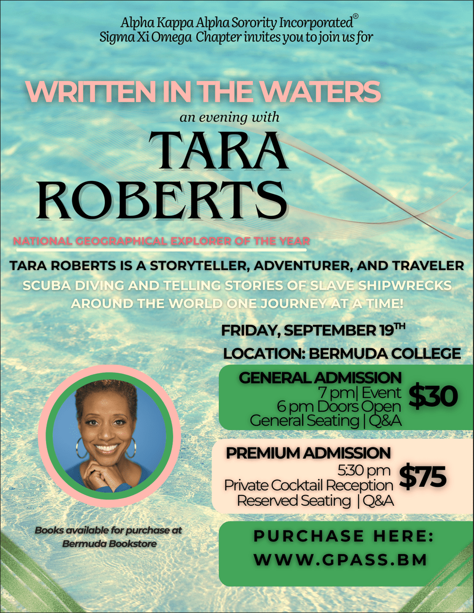 Written In The Waters An Evening With Tara Roberts - G-Pass